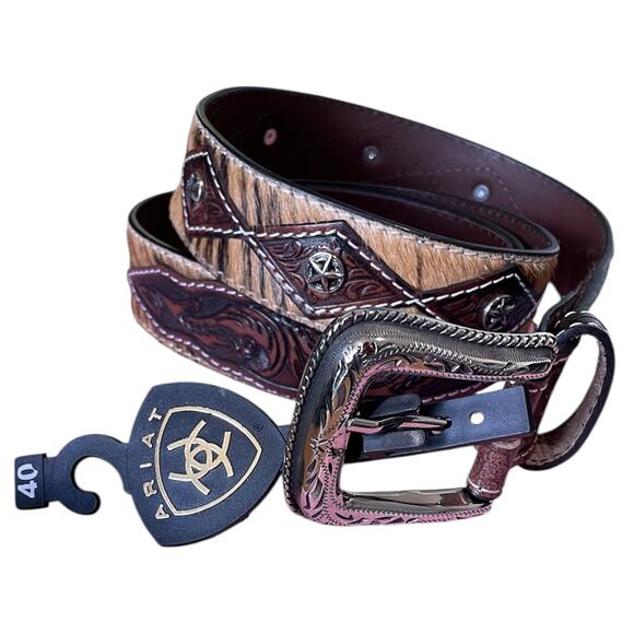 Ariat Genuine Leather & Cowhide Western Belt Size 40 (New with Tag) main image 8